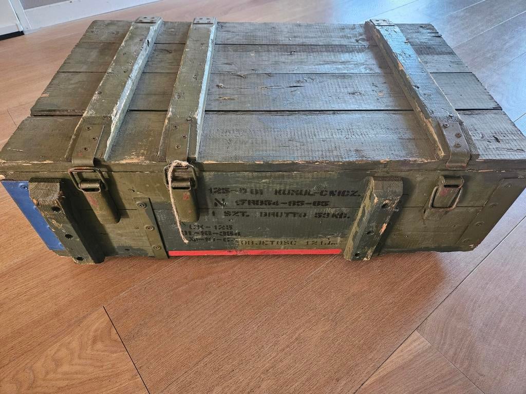 Legerkist - Houten opbergkist - Vintage, Ophalen