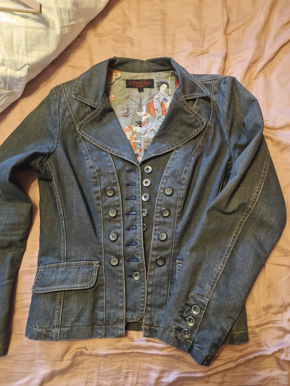 Geisha blazer, jasje.  XL. gevoerd met prachtige voering, Geisha, Zwart, Maat 46/48 (XL) of groter, Ophalen of Verzenden