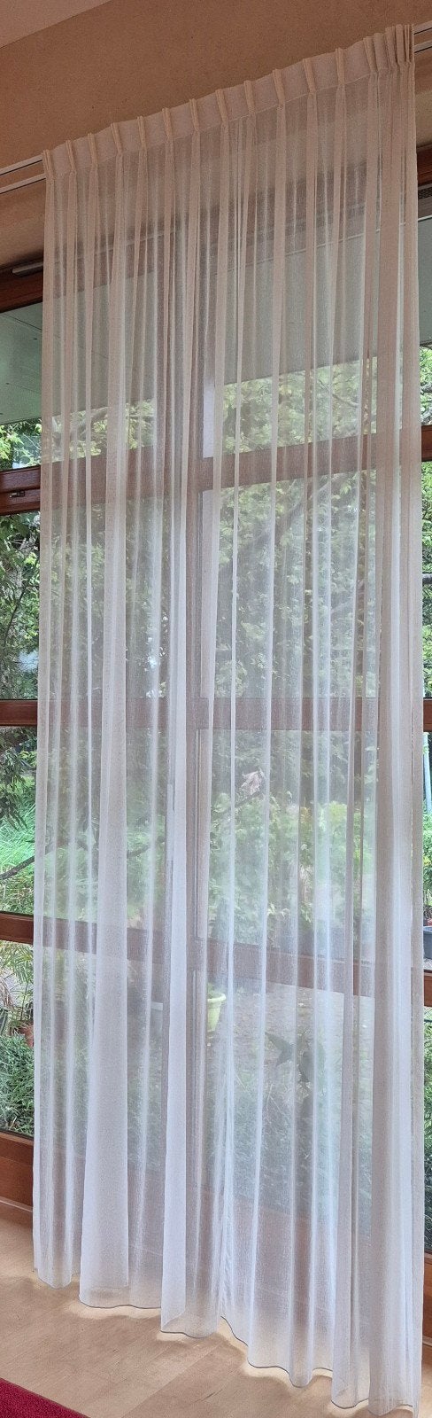 5x, chique witte vitrage transparant gordijn 330 cm hoog, Ophalen, Wit, In te korten