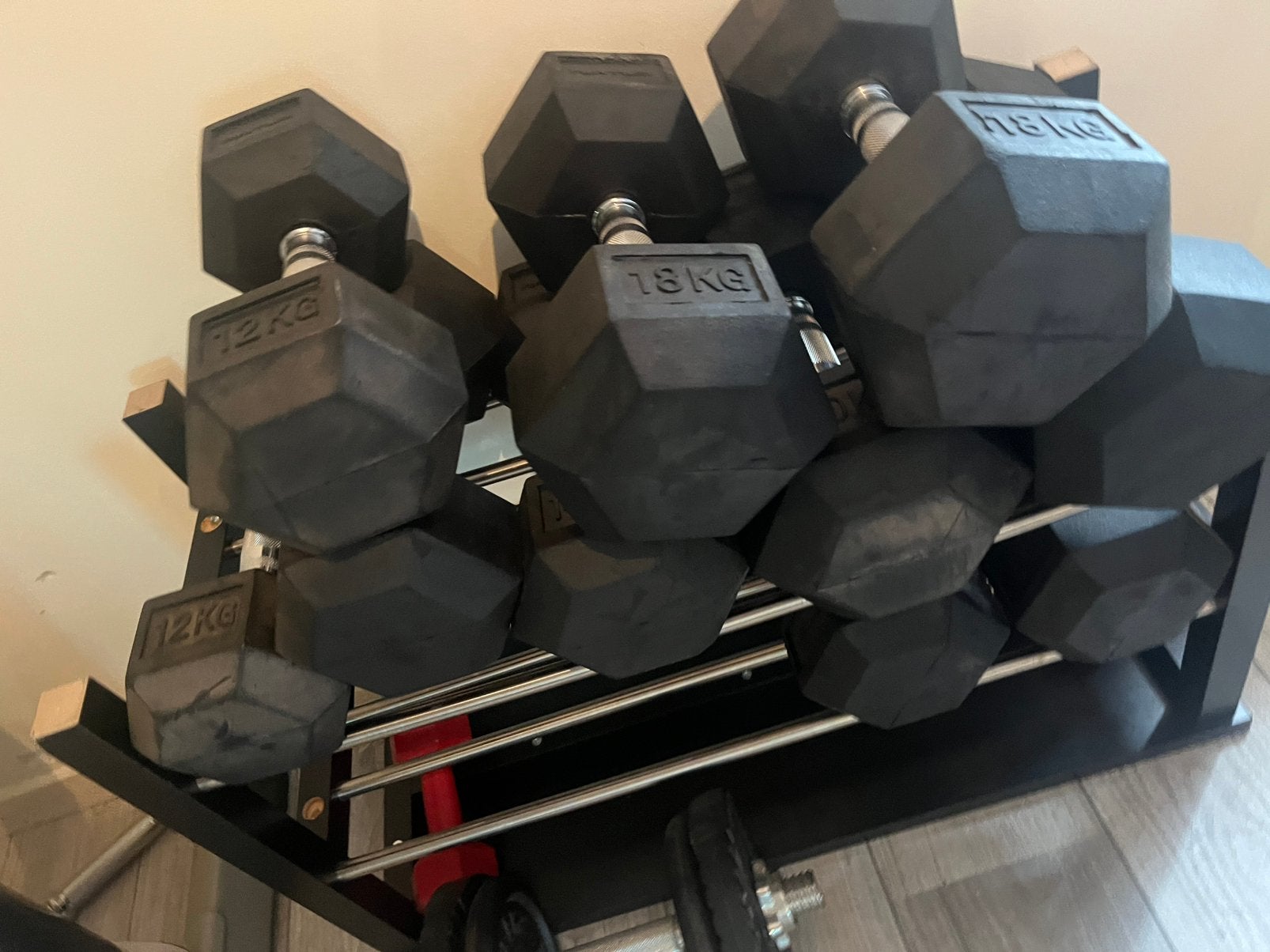 Hexa dumbels, Sport en Fitness, Fitnessmaterialen, Ophalen, Zo goed als nieuw, Dumbbell
