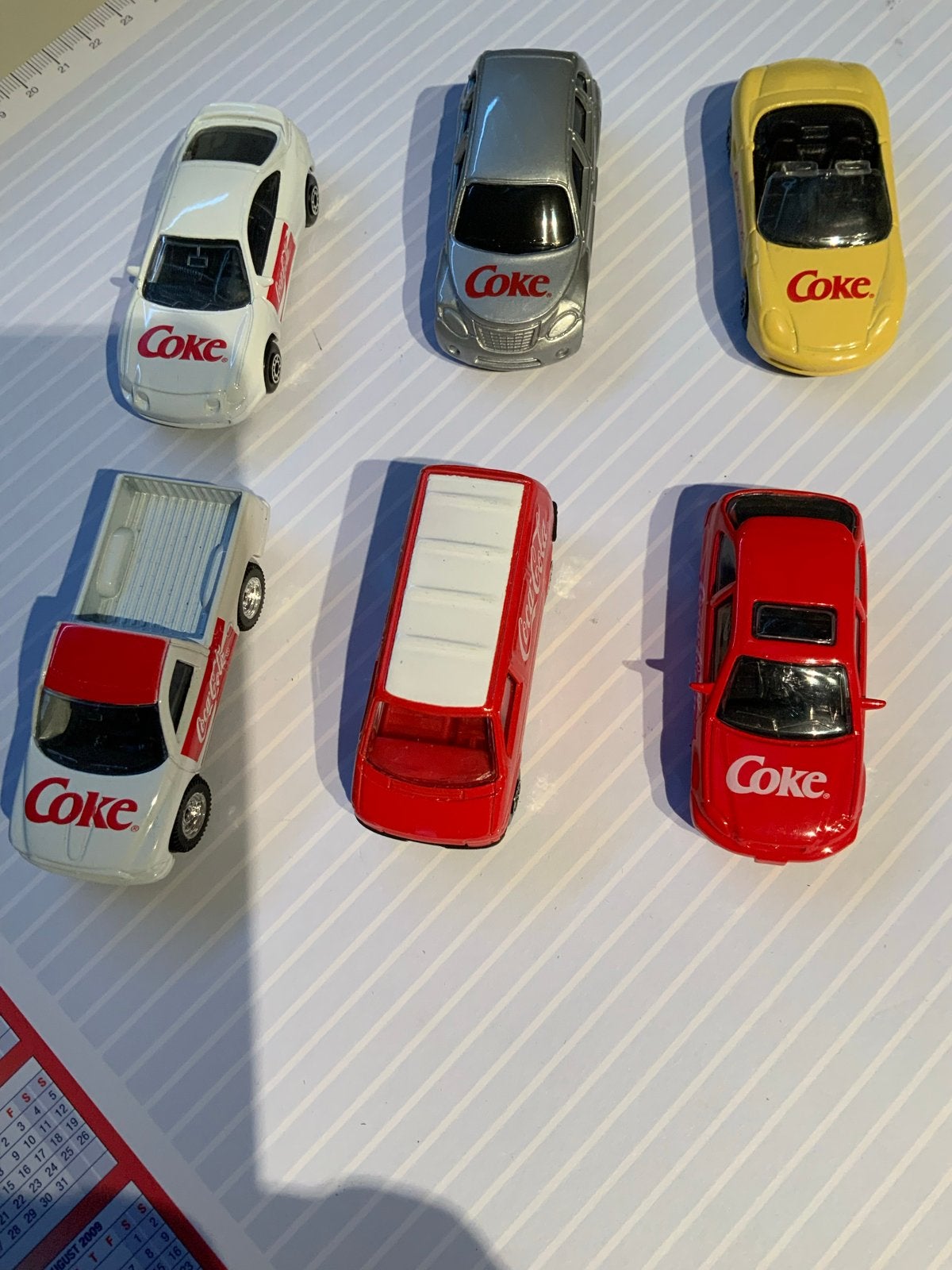 6x Mini Coca-Cola Auto's voor de Verzamelaar - Onbeschadigd, Ophalen of Verzenden, Zo goed als nieuw