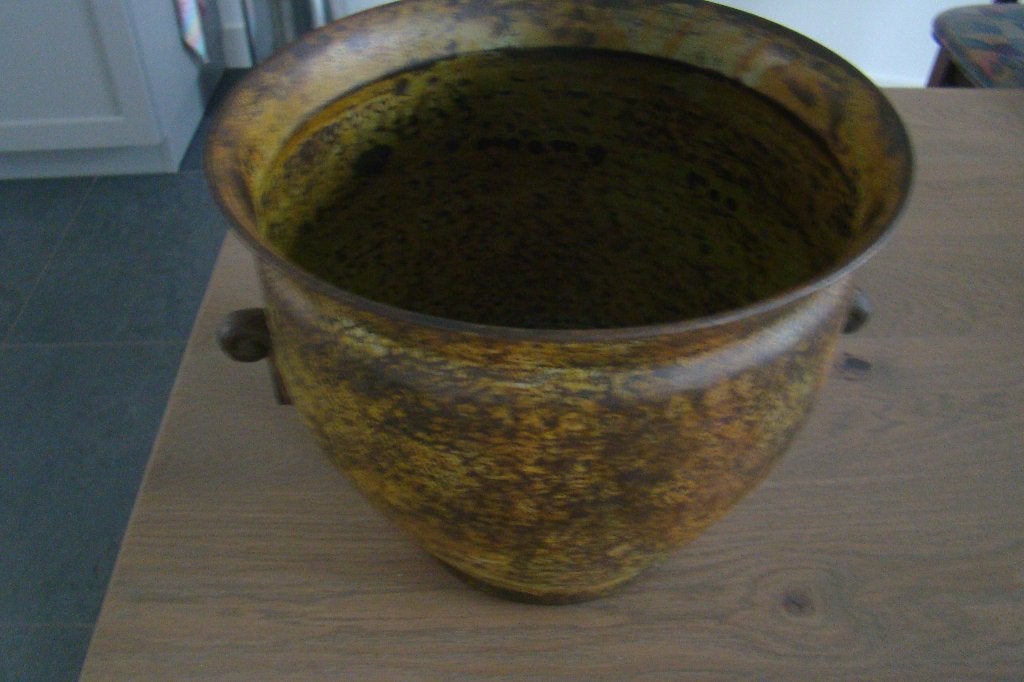 Nieuwe metalen bloempot, Rond, Nieuw, Ophalen of Verzenden, Balkon