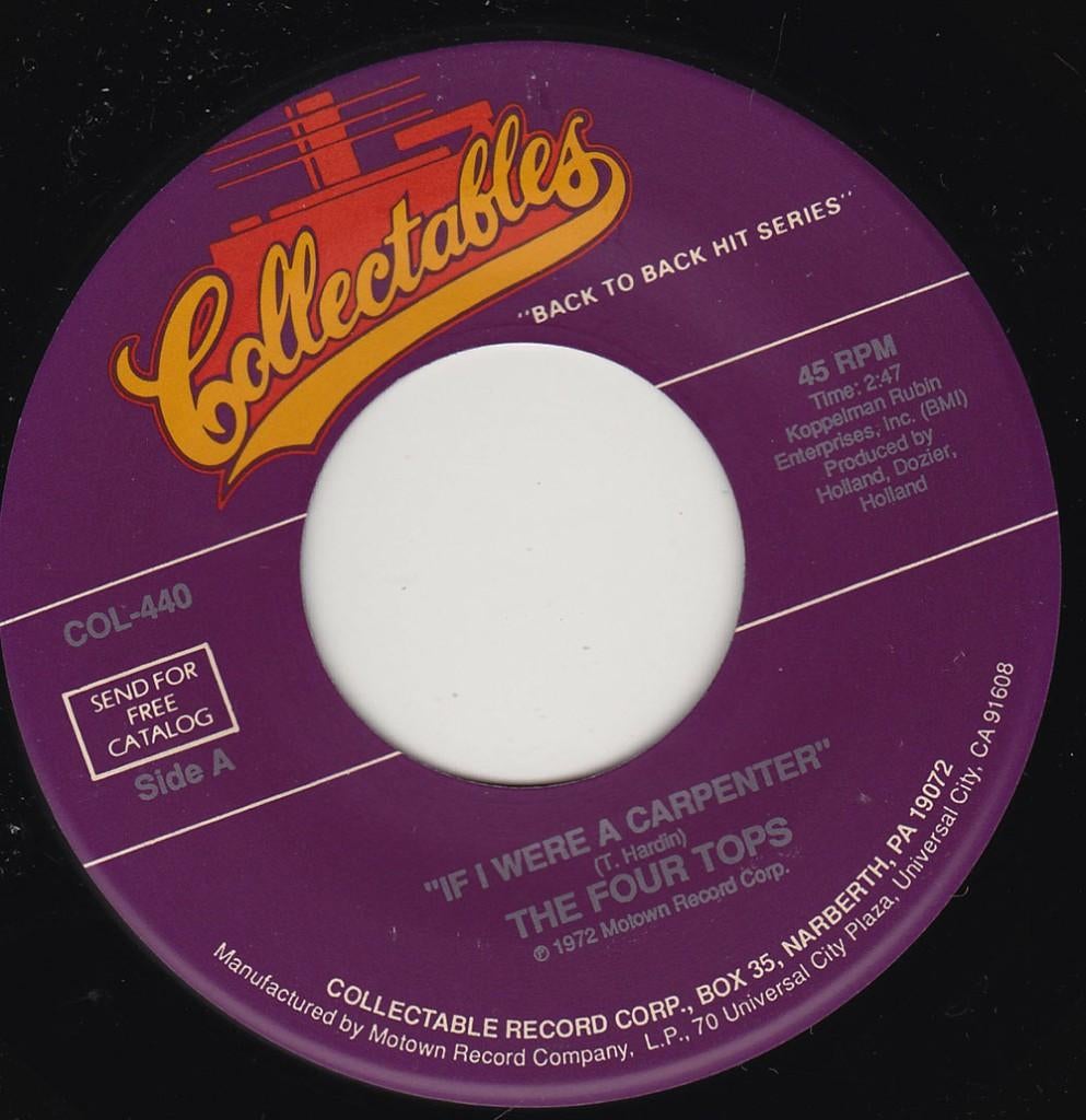 The Four Tops - If I Were A Carpenter 7", Cd's en Dvd's, Vinyl Singles, 7 inch, Single, Ophalen of Verzenden, Pop