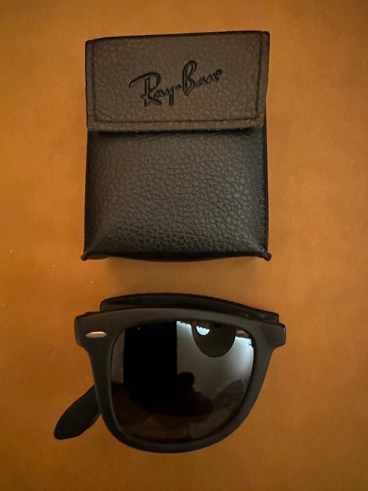 Vintage B&L Ray-Ban folding Wayfarer I zonnebril W0670 W6, Ray-Ban USA, Zonnebril, Zwart, Ophalen of Verzenden