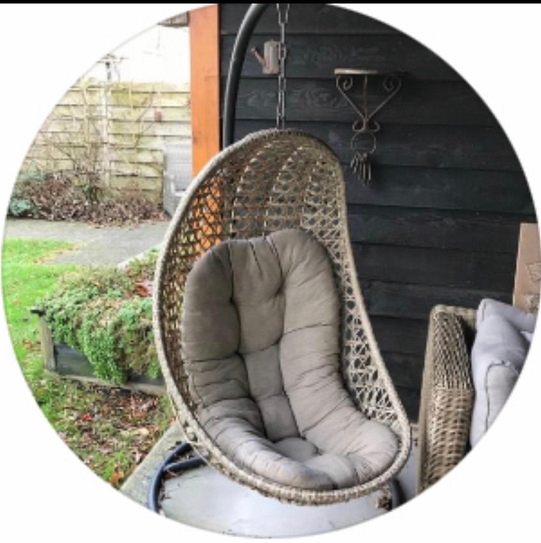 SenS-Line Funny Relax Hangstoel Egg chair Zwart/Beige, Tuin en Terras, Ophalen of Verzenden, Gebruikt, Overige materialen