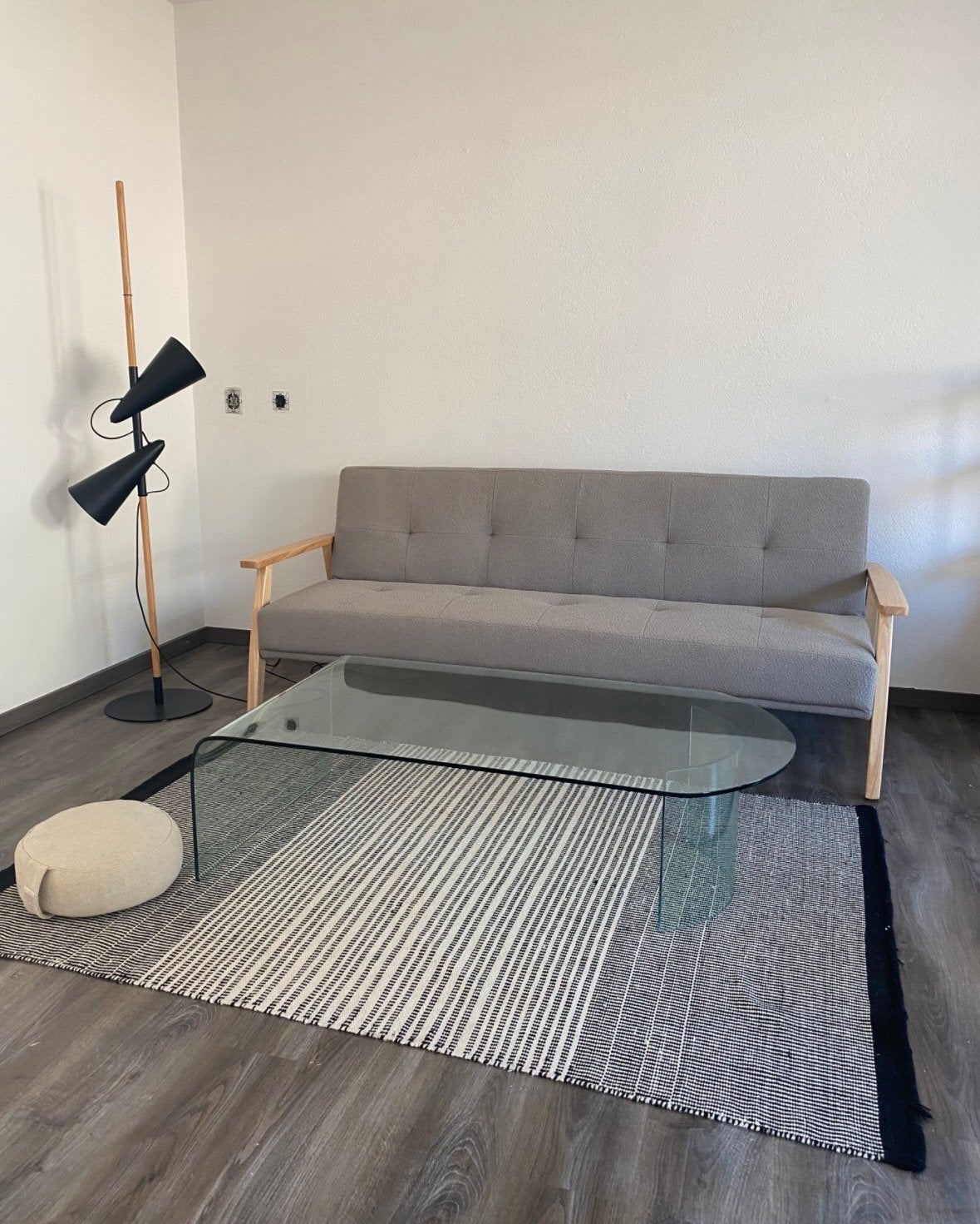 Glazen design salontafel, Ophalen, Gebruikt, Bauhaus, 100 tot 150 cm