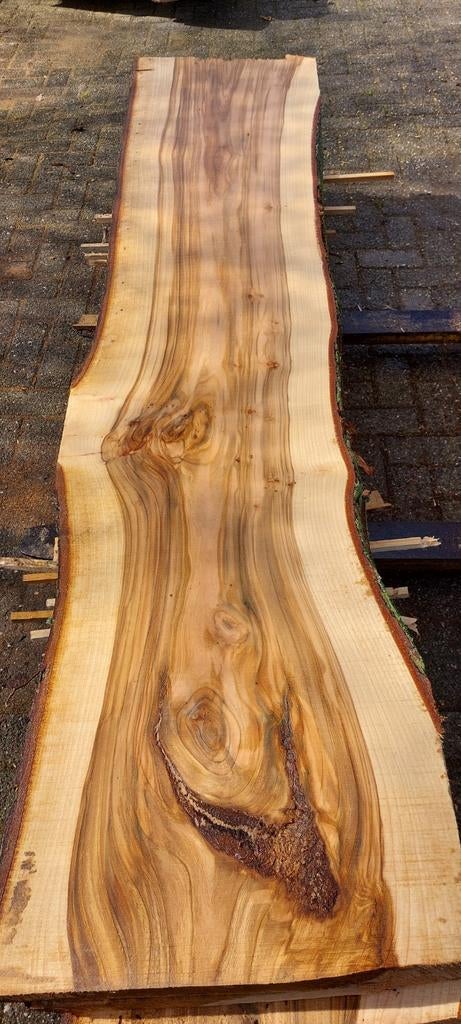 iepen hout, schaaldelen, tafelblad, planken, boomstamtafel, Doe-het-zelf en Verbouw, Hout en Planken, Ophalen, Nieuw, 200 tot 250 cm