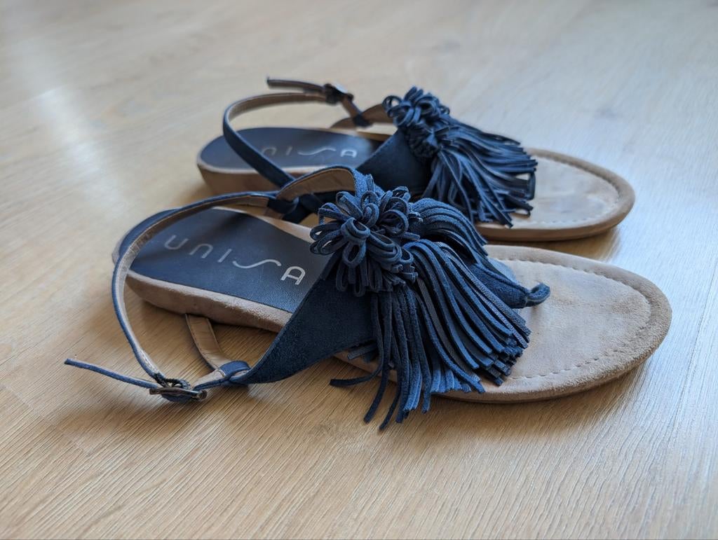 Unisa Avelin KS Suède Sandalen - Maat 41, Ophalen, Blauw, Sandalen of Muiltjes, Unisa