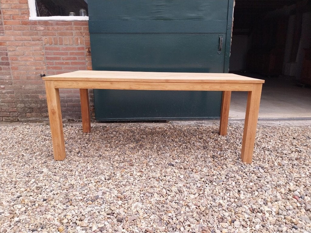 Prachtige Teak Eettafel 180 cm, Ophalen, Teakhout, 50 tot 100 cm, Zo goed als nieuw