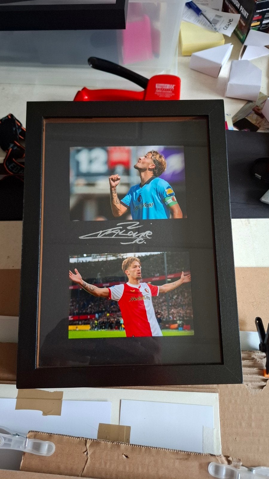 feyenoord Valente fotolijst met handtekening, Verzamelen, Ophalen of Verzenden, Nieuw, Feyenoord