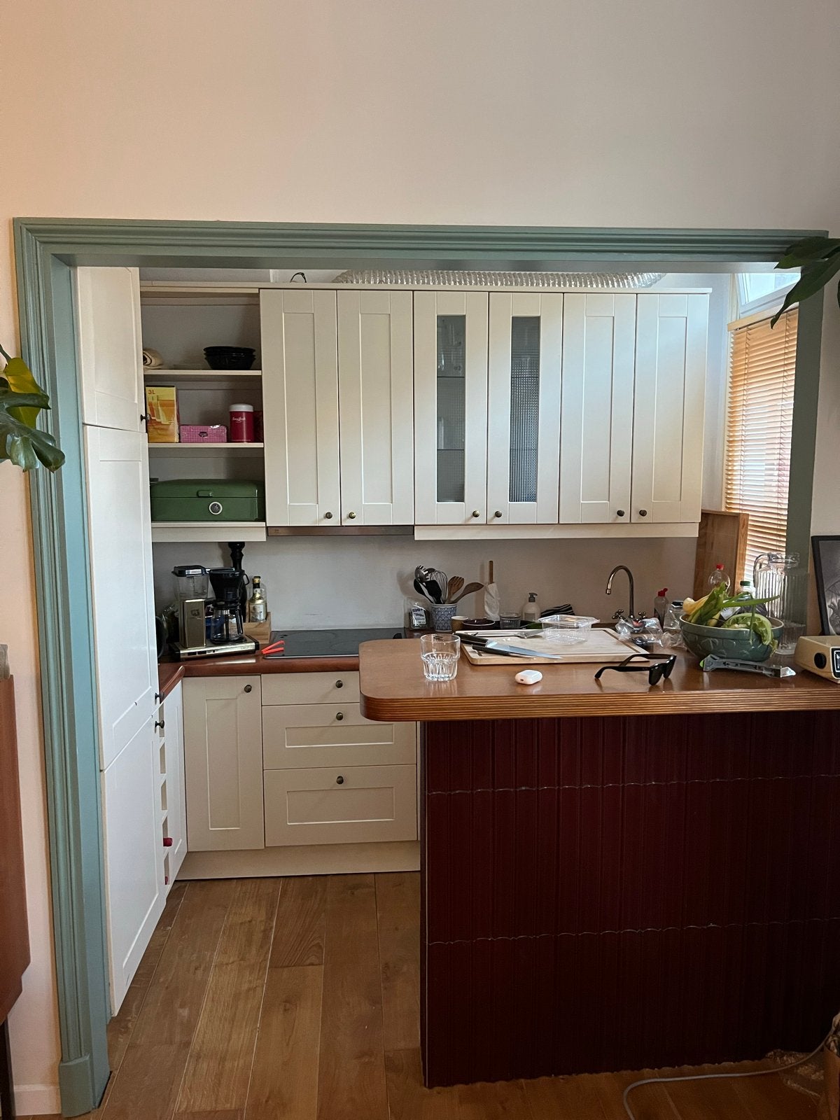 Complete Ikea Faktum hoekkeuken met apparatuur, Ophalen, Gebruikt, Hoekkeuken, Kunststof
