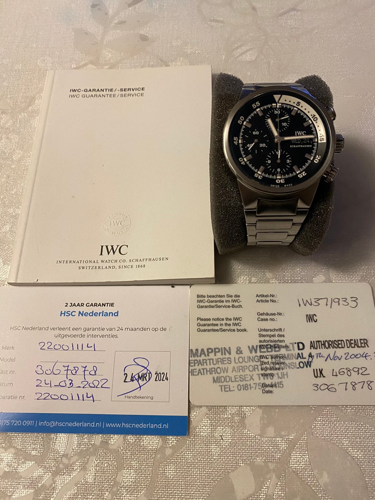 IWC Aquatimer IW371933, Overige materialen, Polshorloge, Overige materialen, Zo goed als nieuw