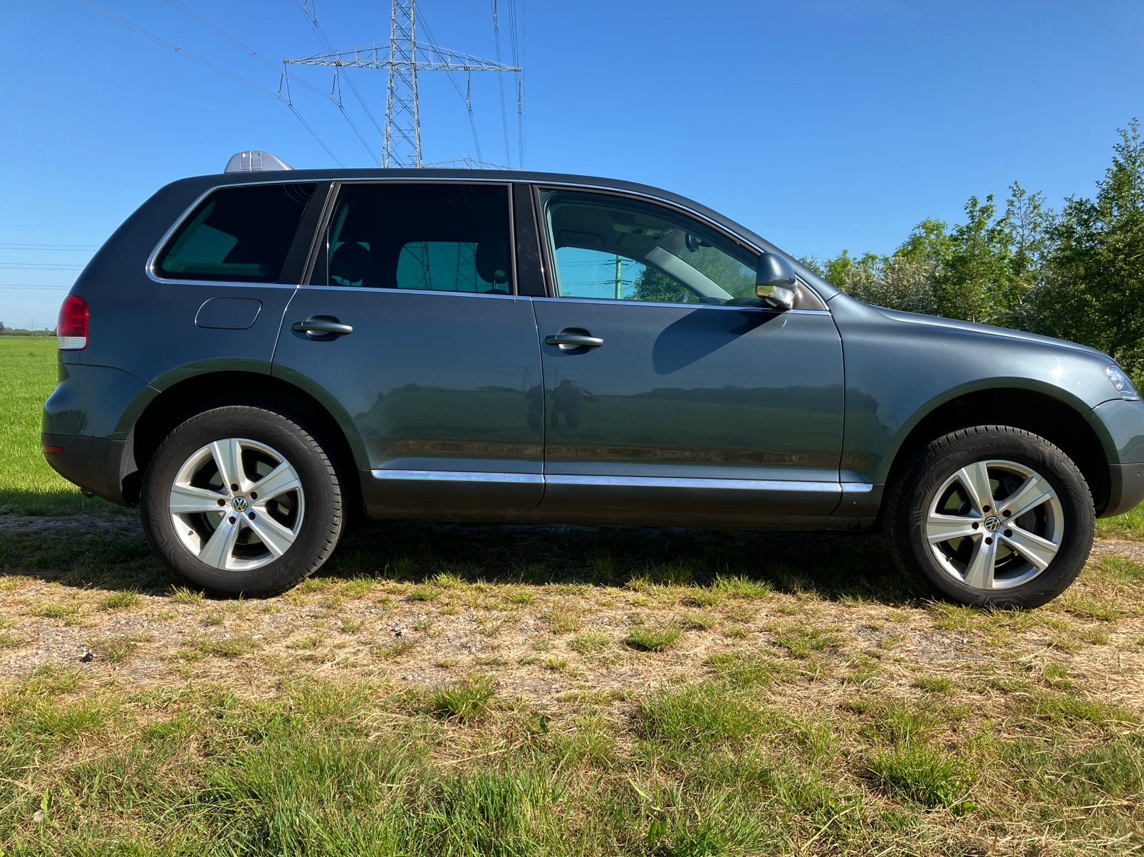 Volkswagen Touareg 3.6 206KW 4MOTION AUT 2006 Grijs, Auto's, Automaat, Stof, Origineel Nederlands, 3597 cc