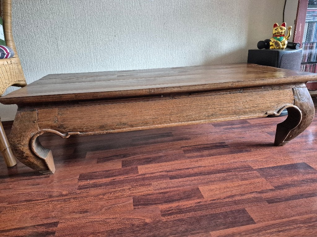 Opiumtafel, Ophalen, Gebruikt, 100 tot 150 cm, Koloniaal