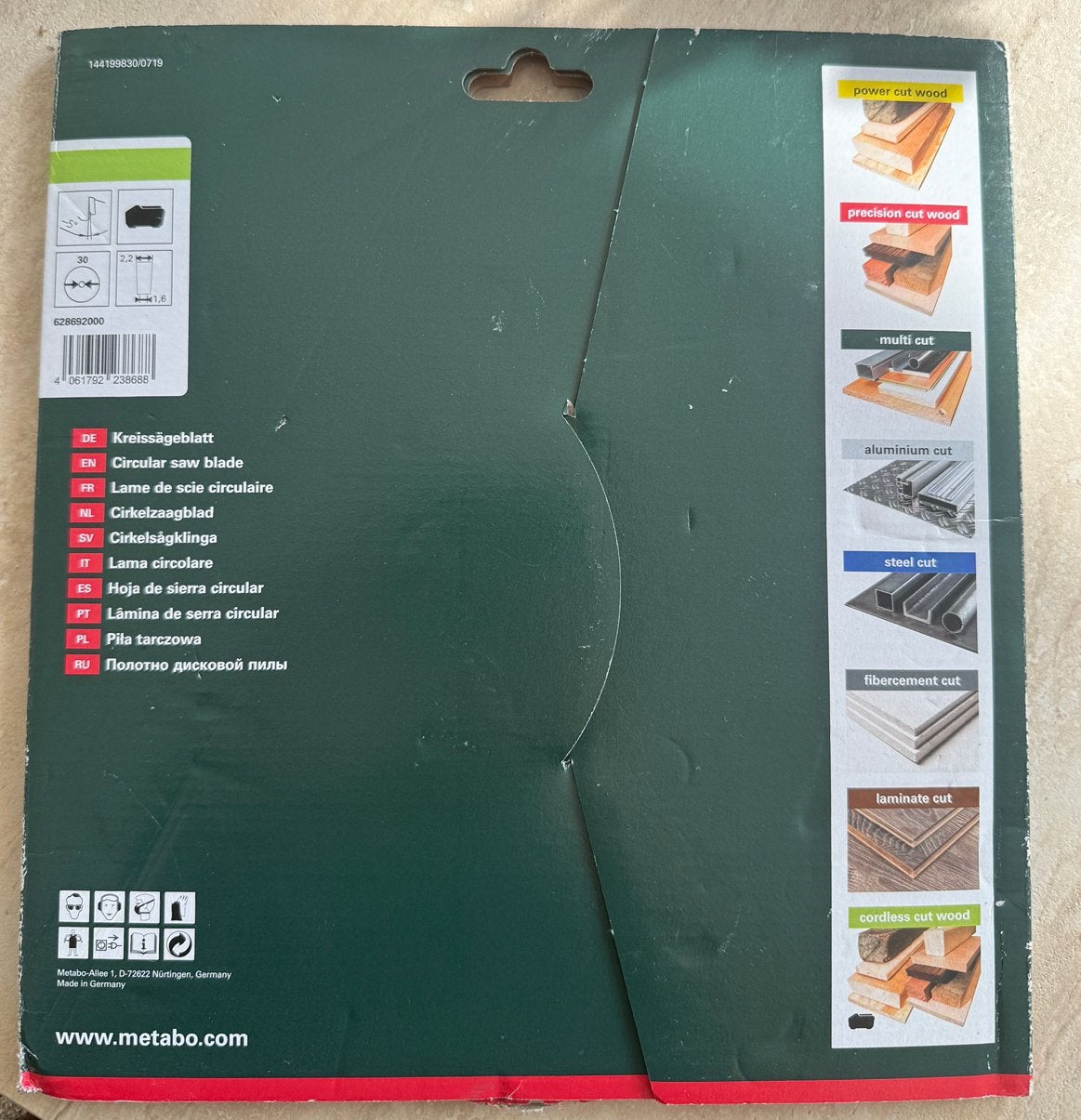 Metabo Professional Zaagblad 254x30mm Z48 Cordless Cut Wood, Ophalen of Verzenden, Nieuw