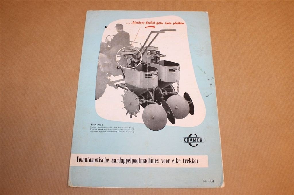 Zeldzame brochure - Cramer Aardappelpootmachines - 1957 !!, Ophalen of Verzenden, Zo goed als nieuw
