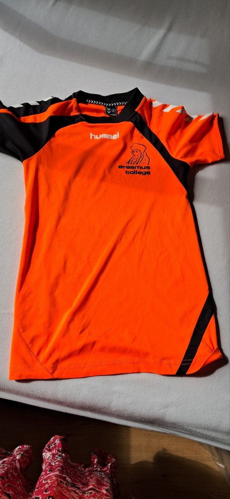 Hummel sportshirt oranje - Erasmus College XS en S, Ophalen, Zo goed als nieuw, Oranje