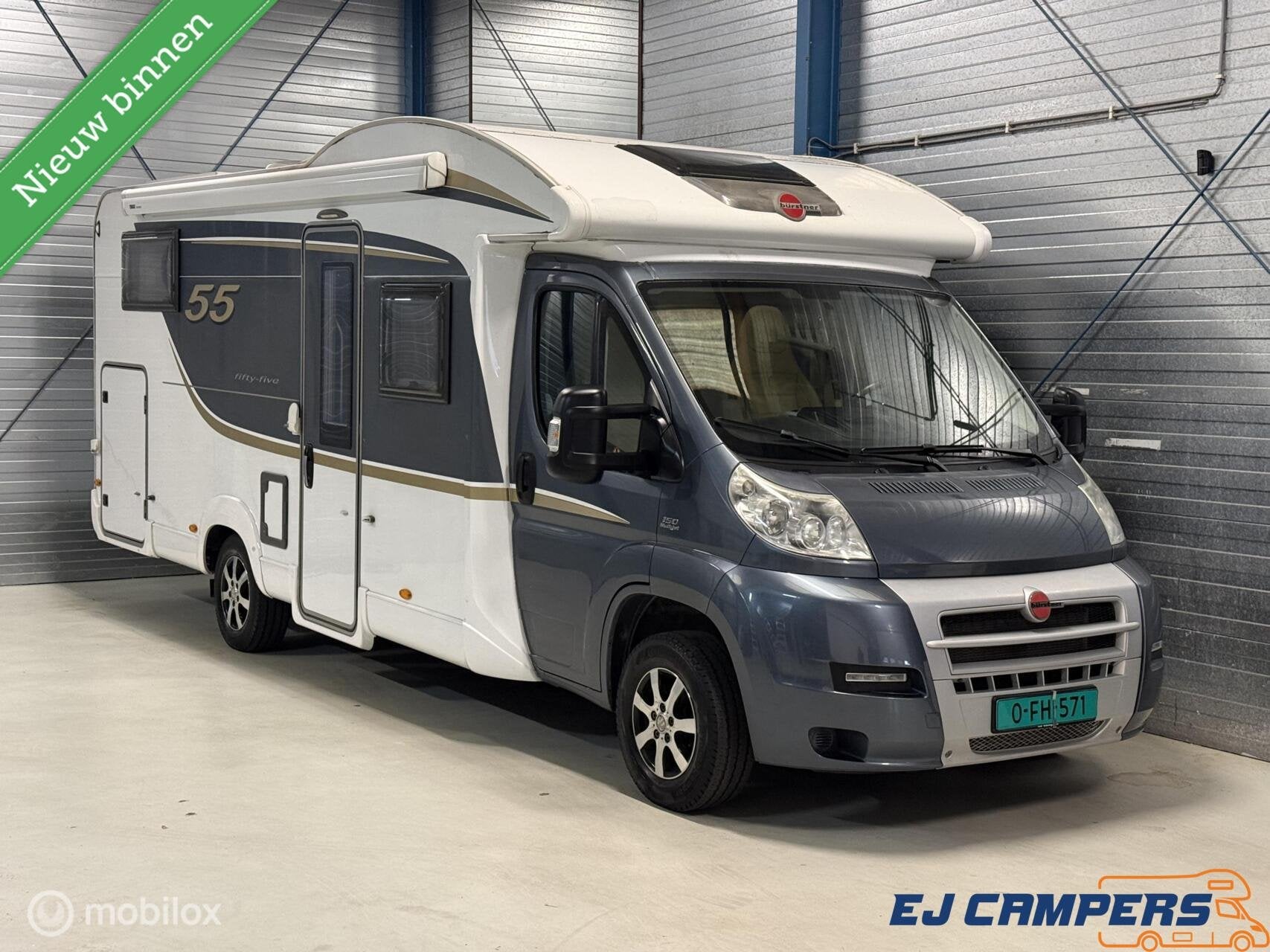 Fiat Bürstner Fiftyfive Edition Enkele bedden / hefbed, Ringverwarming, Afzuigkap, 7 tot 8 meter, Bedrijf