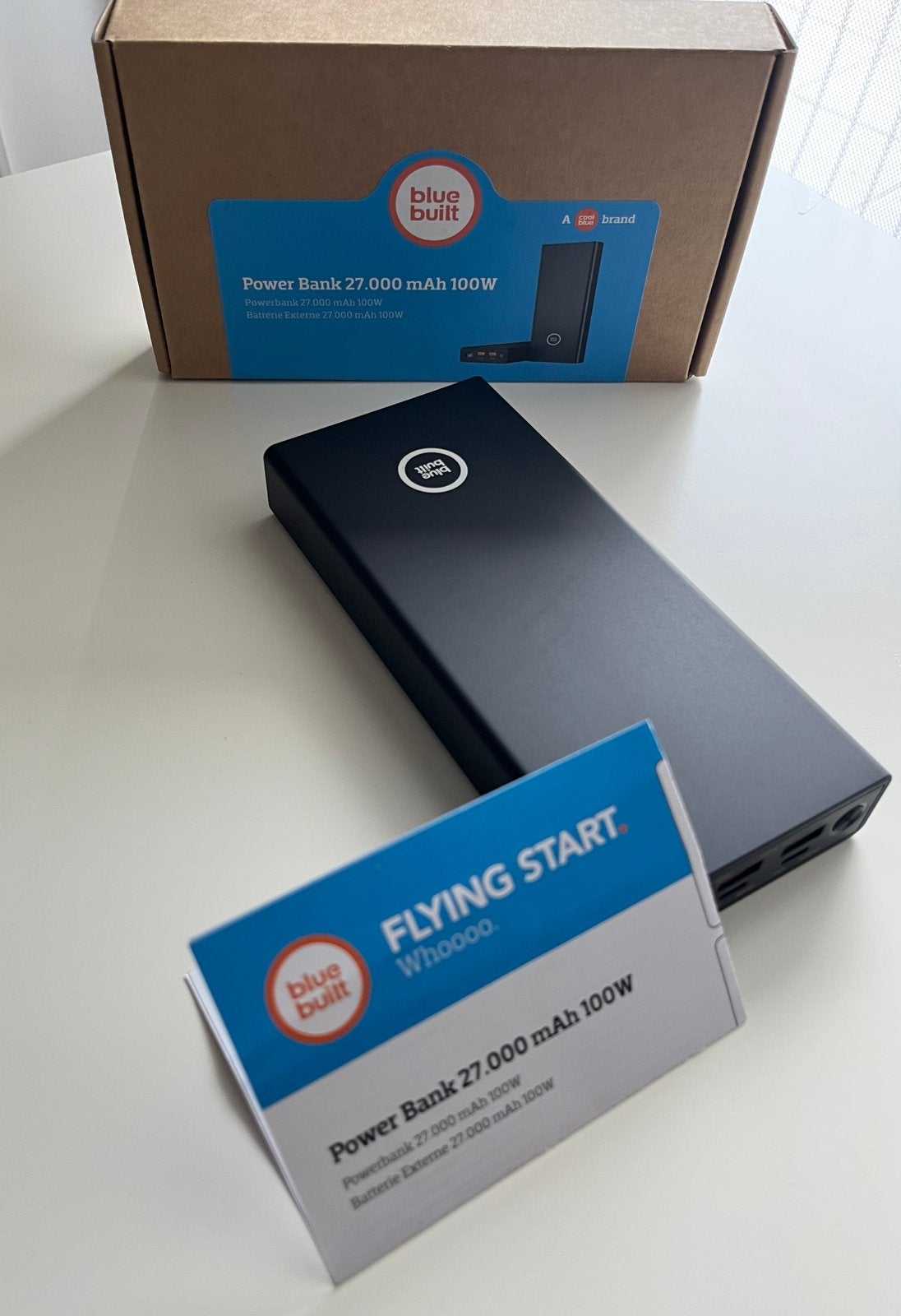 NIEUW BLUE BUILT Power bank 27000mAh 100W COOLBLUE, Ophalen of Verzenden, Nieuw
