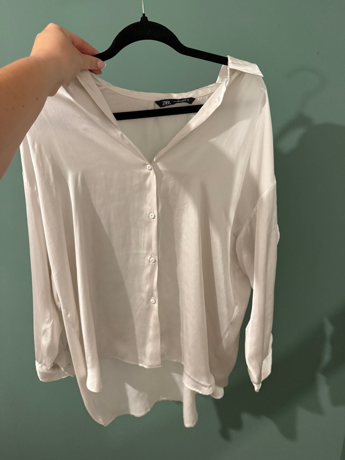 Satijnen blouse Zara, Ophalen of Verzenden, Zo goed als nieuw, Maat 38/40 (M)