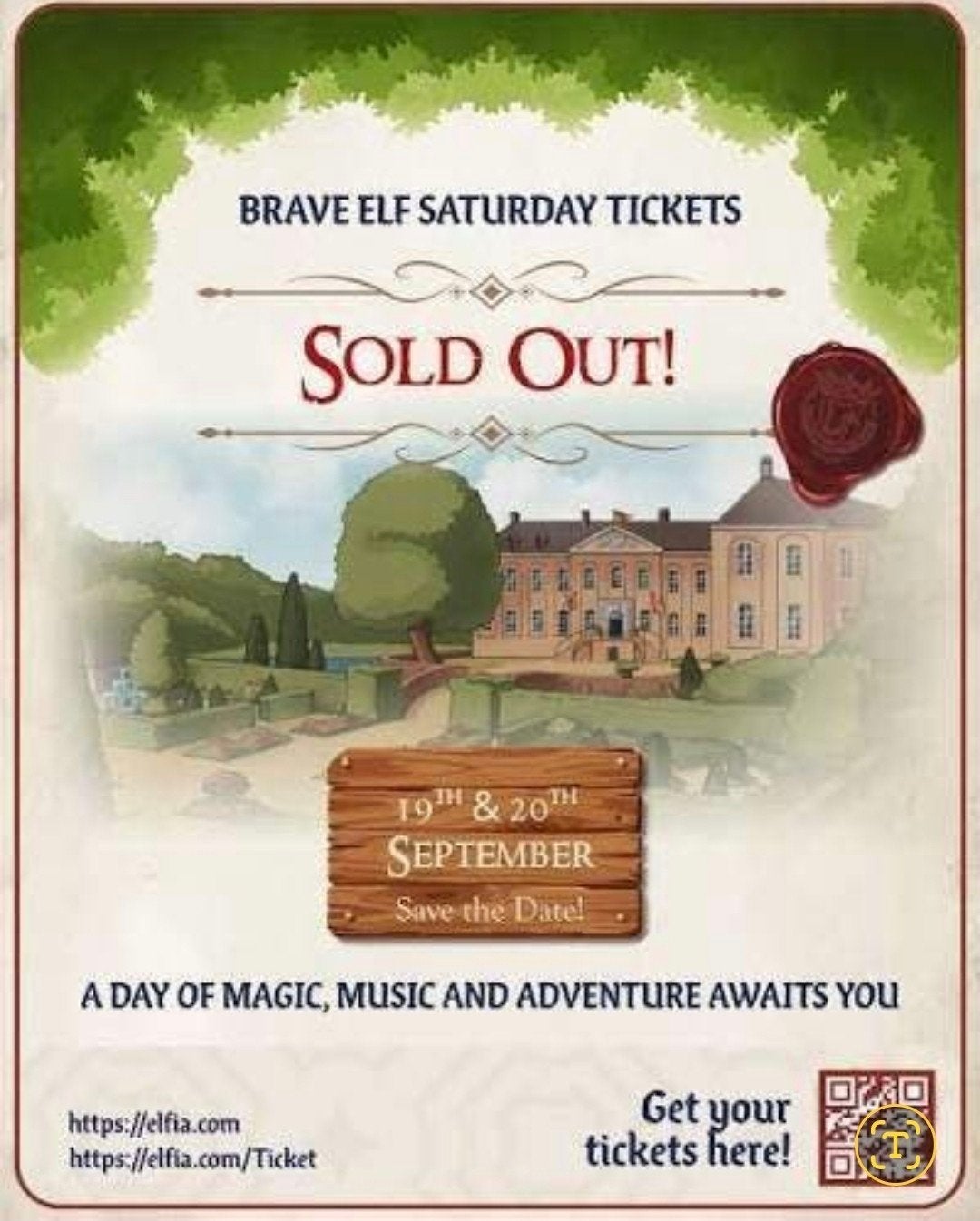 Elfia zaterdag ticket, Ophalen, Zegels, Bonnen of Punten