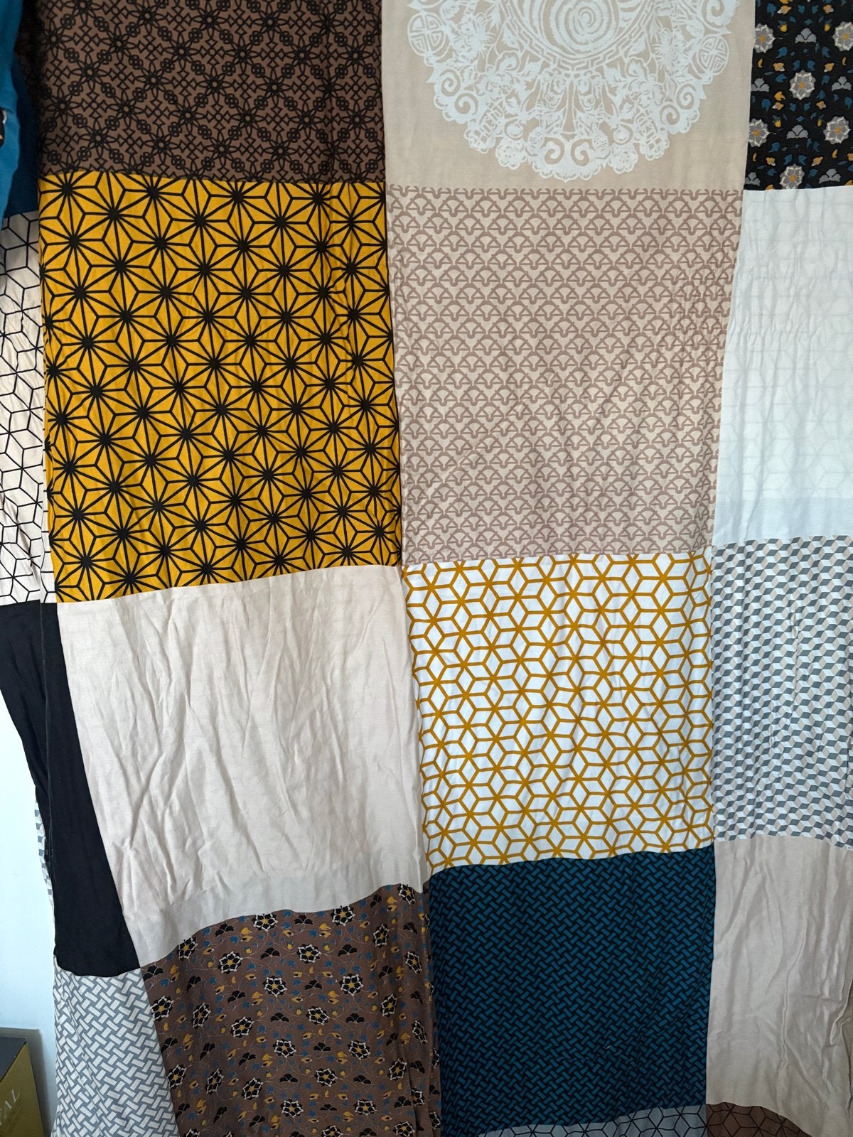 2 Auping eenpersoons dekbedovertrekken, patchwork design, Gebruikt, Eenpersoons, Meerkleurig, Dekbedovertrek