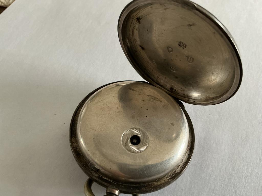 Antiek zakhorloge met Romeinse cijfers, Antiek en Kunst, Antiek | Klokken, Ophalen of Verzenden