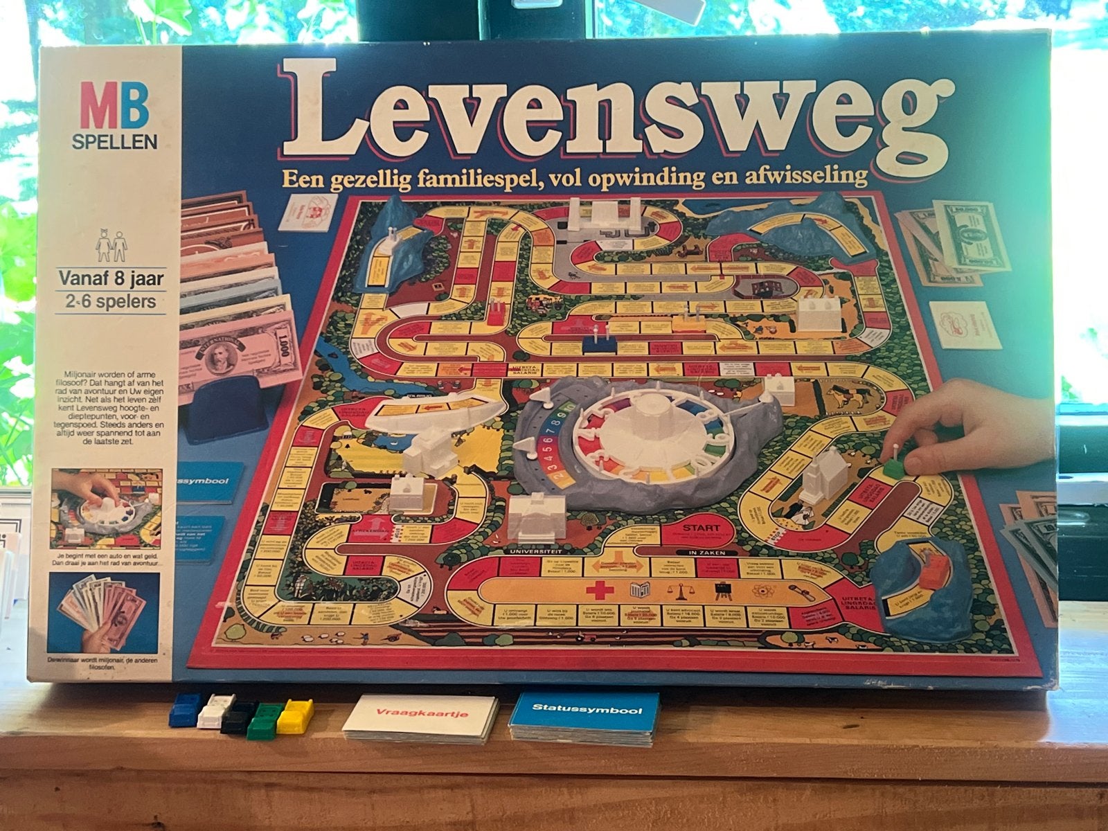 MB Levensweg bordspel - Compleet op 1 autootje en vlaggetje, Hobby en Vrije tijd, Gezelschapsspellen | Bordspellen, Drie of vier spelers