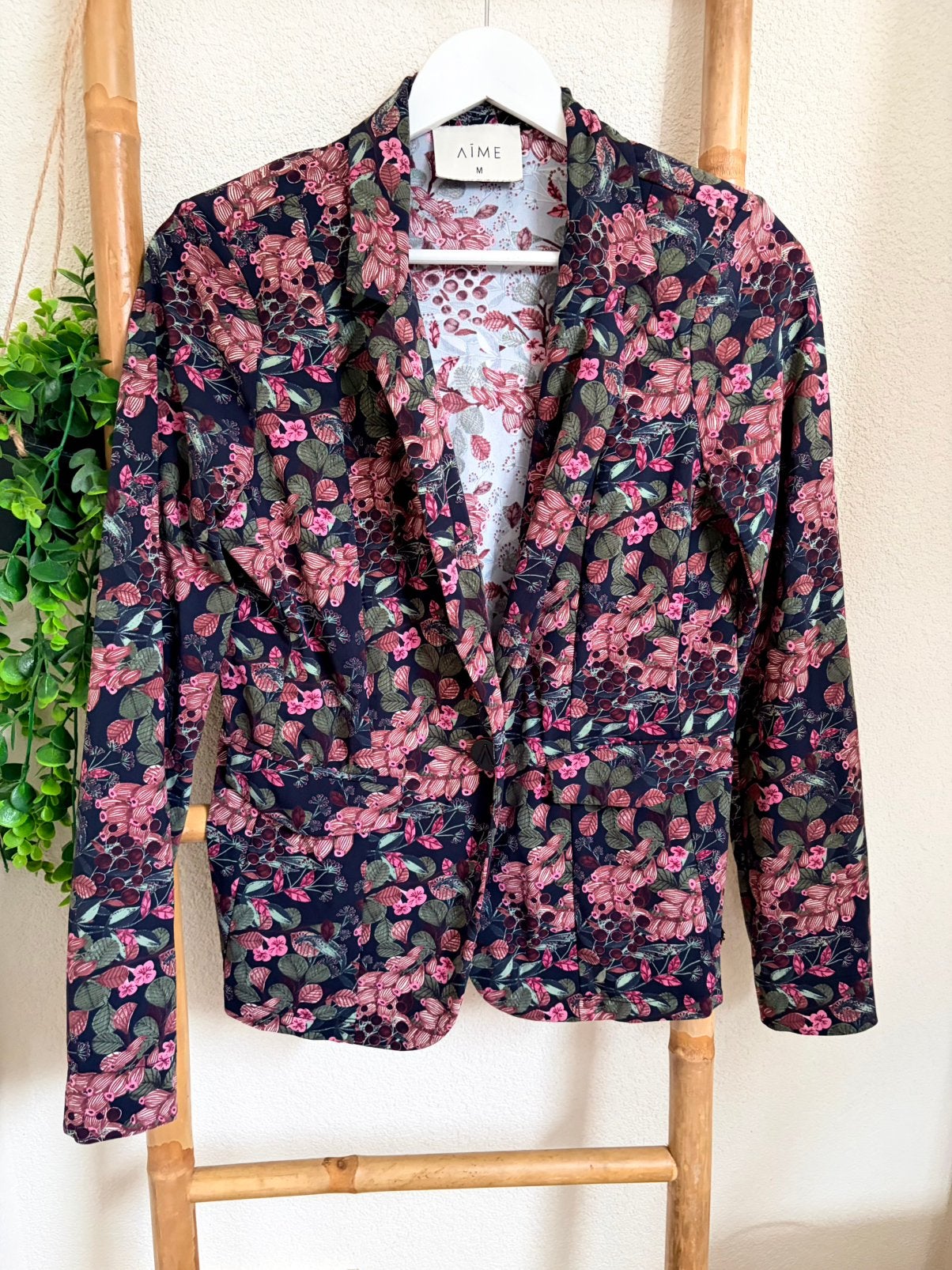 Aime travelstof blazer maat M, Kleding | Dames, Ophalen of Verzenden, Zo goed als nieuw, Maat 38/40 (M), Roze