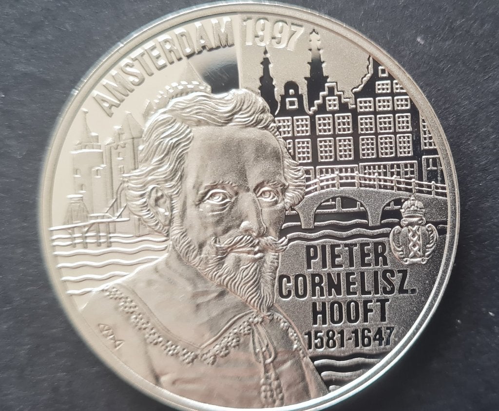 50 ecu Pieter Cornelisz. Hooft 1997 (zilver), Ophalen of Verzenden, Overige materialen