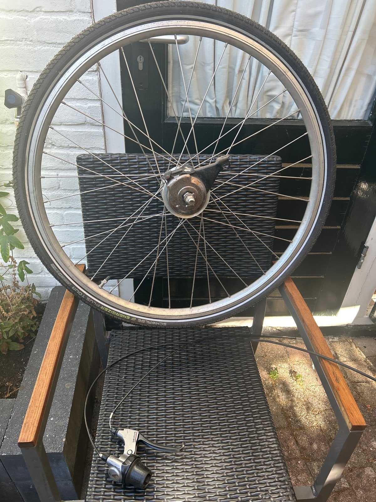 Shimano Nexus 7s Wiel met Versnellingsnaaf en Shifter, Gebruikt, Aluminium, Stadsfiets, Ophalen