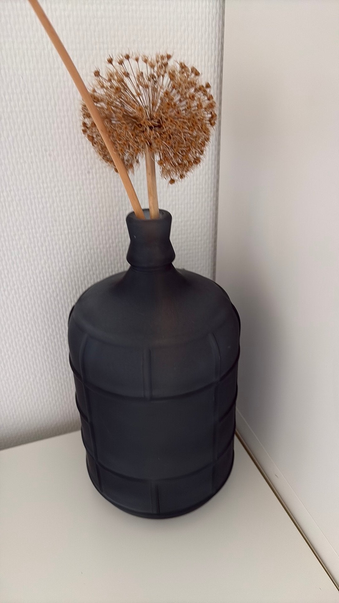 Matglas vaas grijsblauw, Ophalen, Zo goed als nieuw, Blauw, Glas