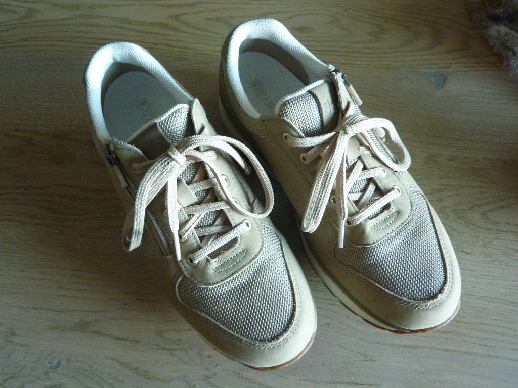 Jayo Dynamo ZIP dames schoenen Maat 40 1/3 White Beige, Beige, Nieuw, Ophalen of Verzenden, Sneakers of Gympen