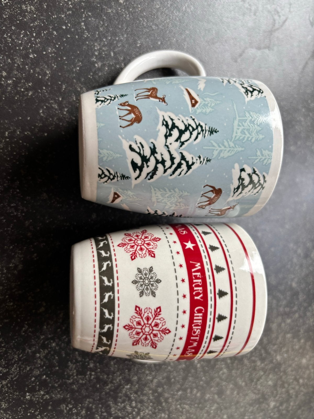 Set van 2 Kerstmokken - SIaki Collections, Overige merken, Keramiek, Zo goed als nieuw, Modern