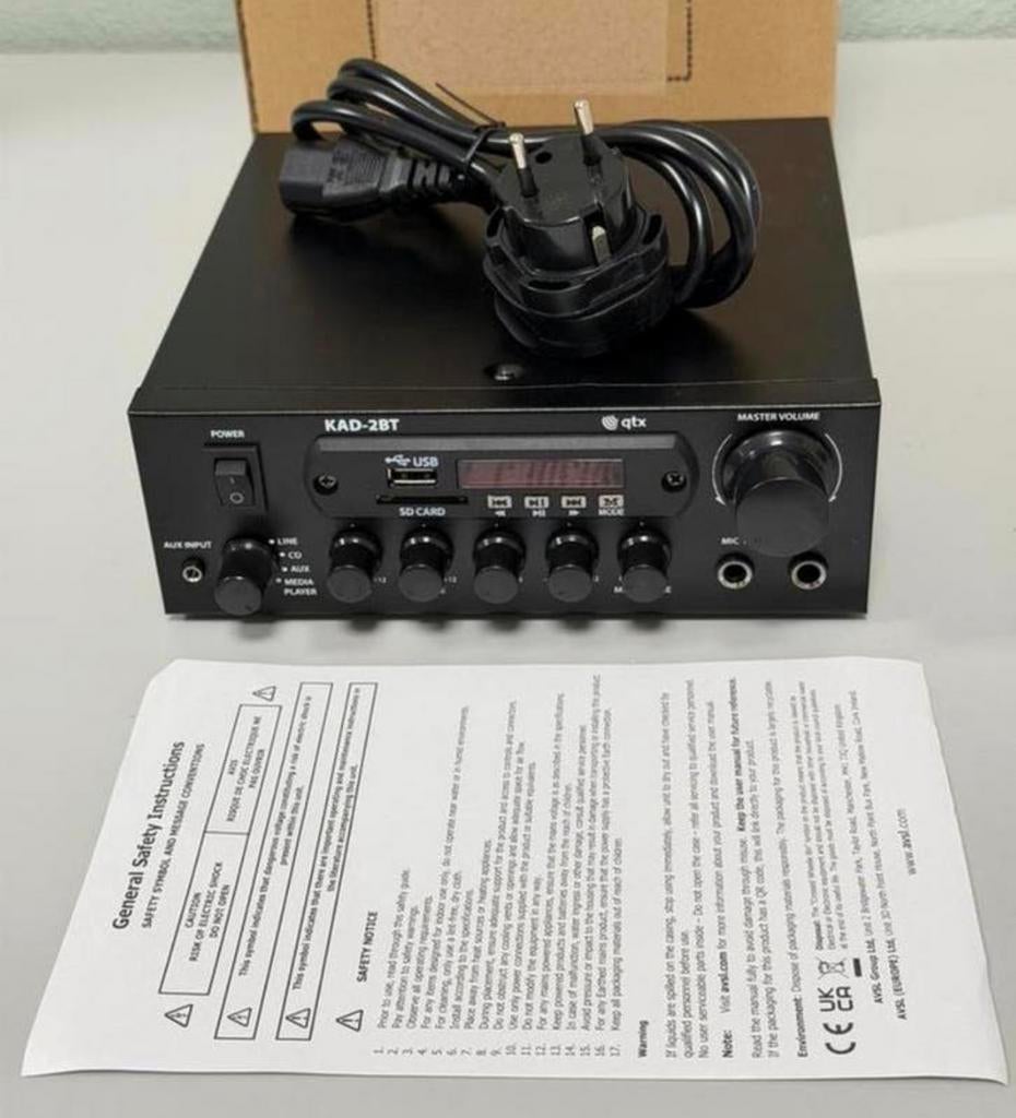 QTX kad-2bt digitale versterker met bluetooth usb mic NIEUW, Overige merken, Nieuw, Ophalen of Verzenden, H