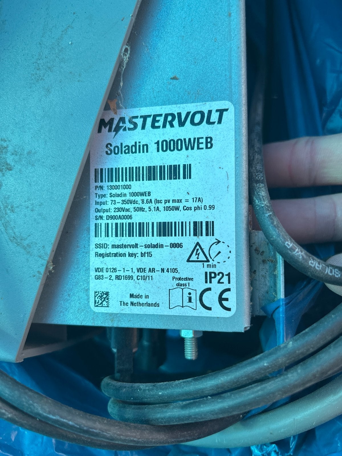 Mastervolt Soladin 1000WEB omvormer voor zonnepanelen, Ophalen of Verzenden, Gebruikt