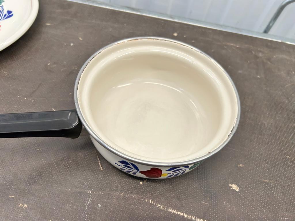 Vintage Boerenbont steelpannetje - Emaille, Kookpan of Snelkookpan, Overige materialen, Gebruikt, Div
