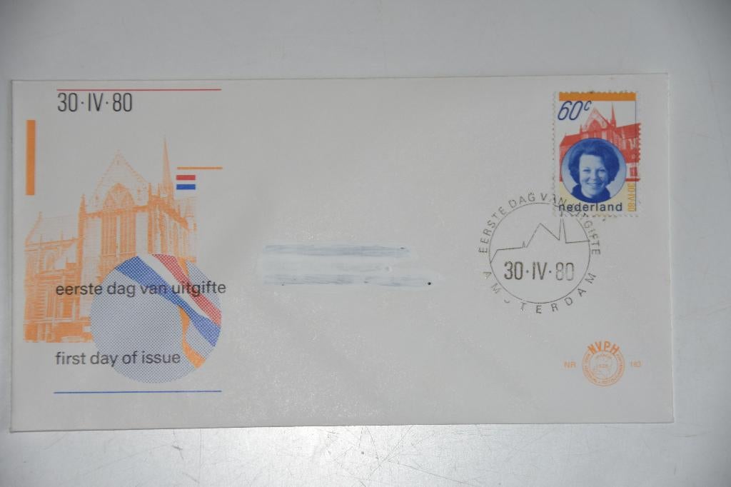 Eerstedagenvelop Inhuldiging Beatrix 30 april 1980, Postzegels en Munten, Verzenden, Nederland