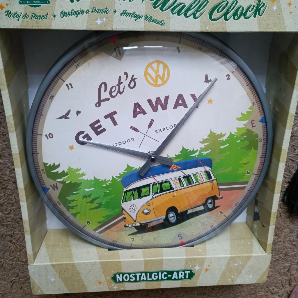 nostalgic-art nostalgic klok vw volkswagen bus nieuw, Ophalen, Nieuw, Wandklok