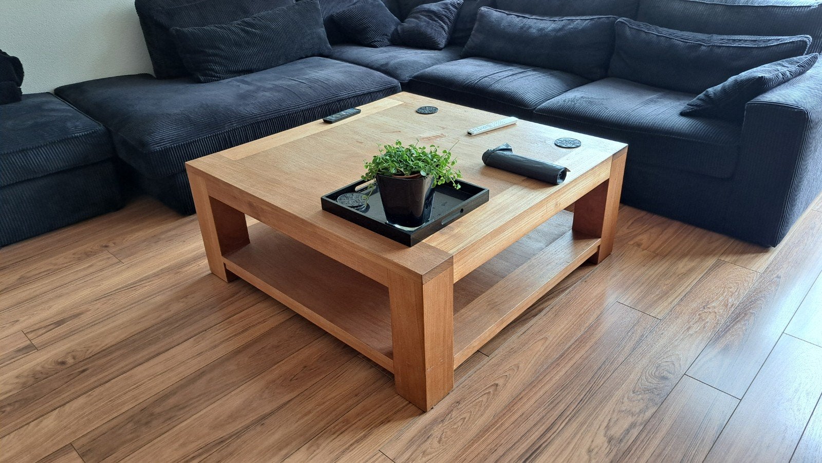 teakhouten houten salontafel, Huis en Inrichting, Ophalen, Gebruikt, 100 tot 150 cm, 50 tot 100 cm
