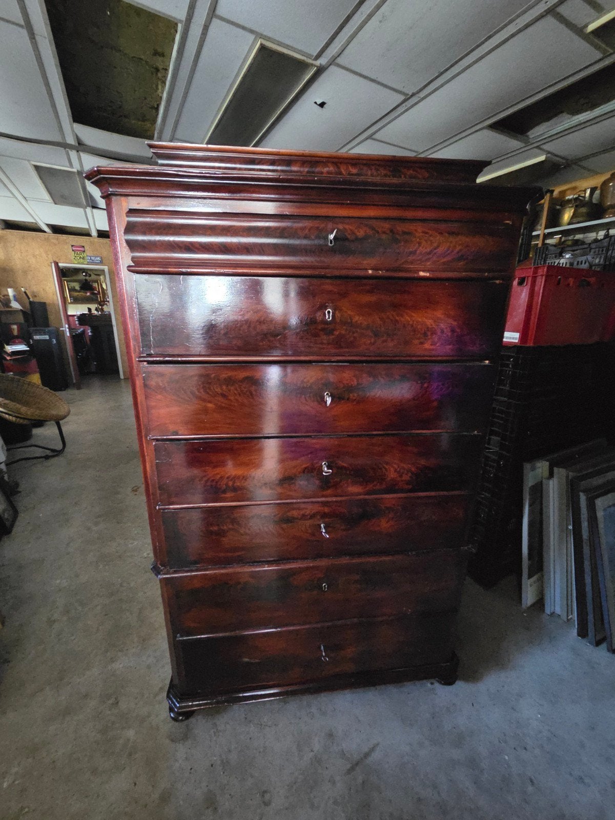 prachtige antieke mahonie houten ladenkast, Ophalen of Verzenden