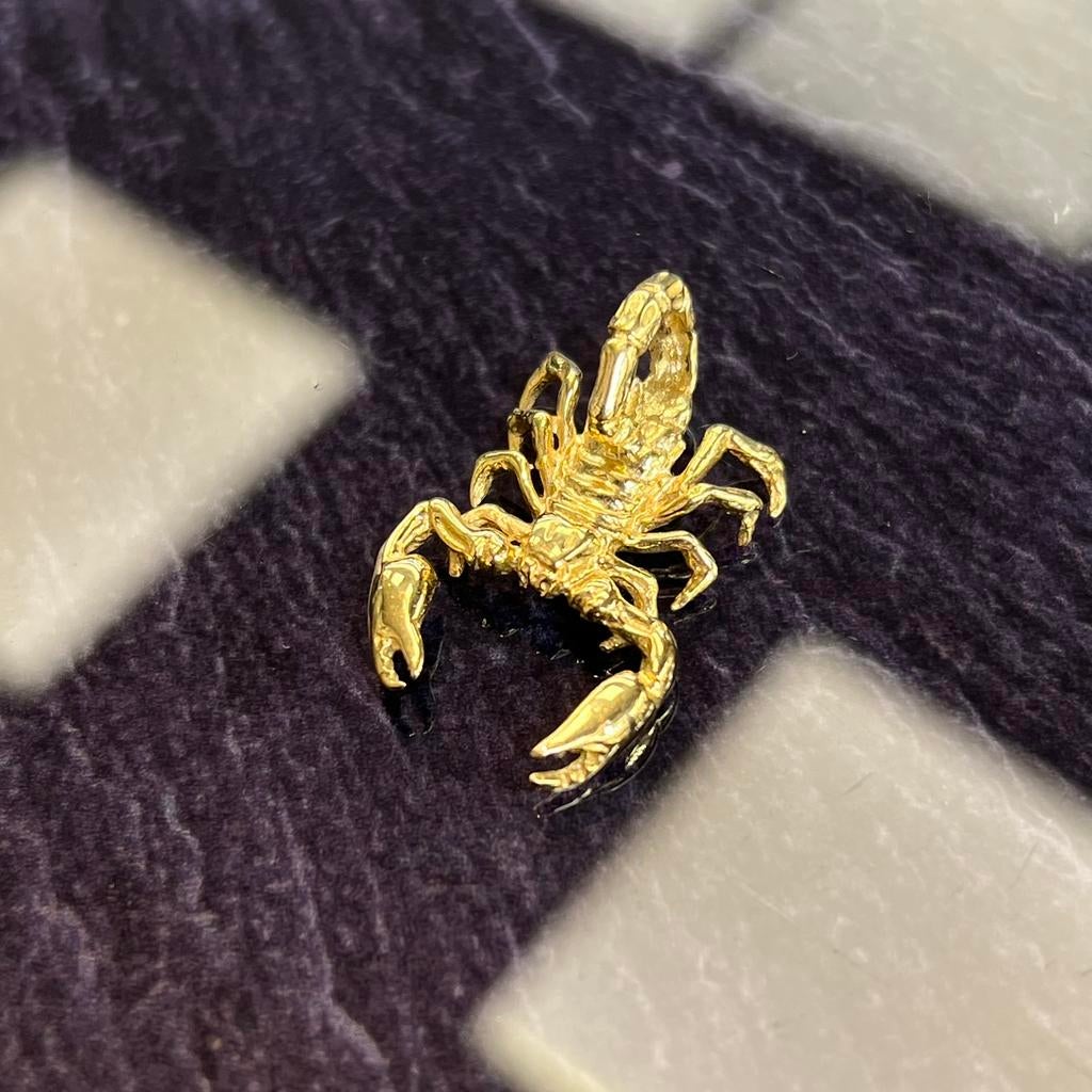 14 karaat gouden schorpioen kettinghanger hanger nieuw, Ophalen of Verzenden, Nieuw, Goud, Kruis of Symbool