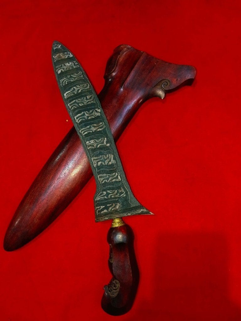Antieke Keris Bethok Pamor Bada Seba Wengkon Nom-Noman SVH53, Verzenden, Overige materialen, Indonesië, Meerkleurig
