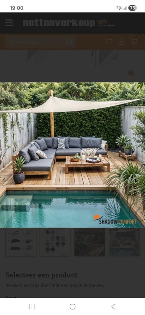 Te koop nieuw schaduwdoek zie foto's, Tuin en Terras, Ophalen of Verzenden, Nieuw