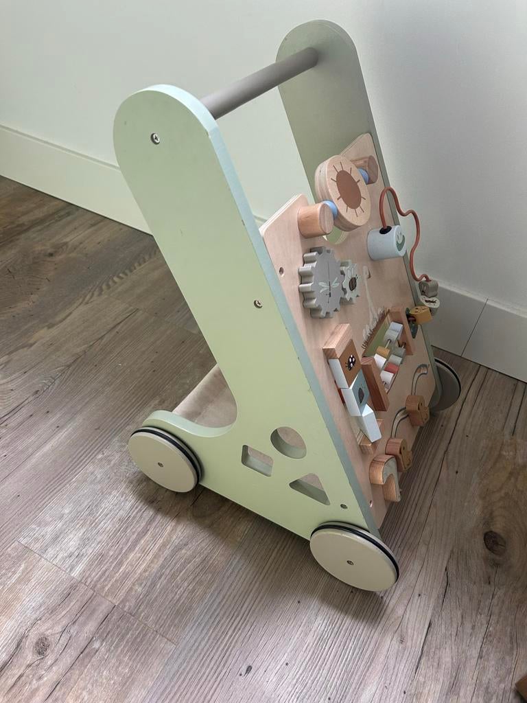 Little Dutch Houten Loopkar met Activiteitenbord, Ophalen, Zo goed als nieuw, Overige typen, Met wieltjes