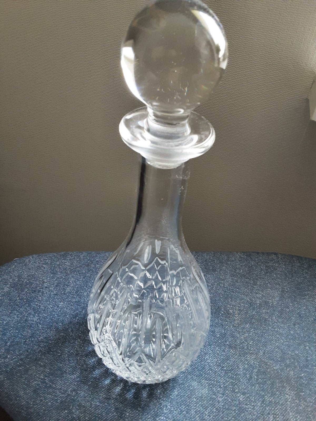 Decoratieve glazen karaf met stop, Ophalen of Verzenden