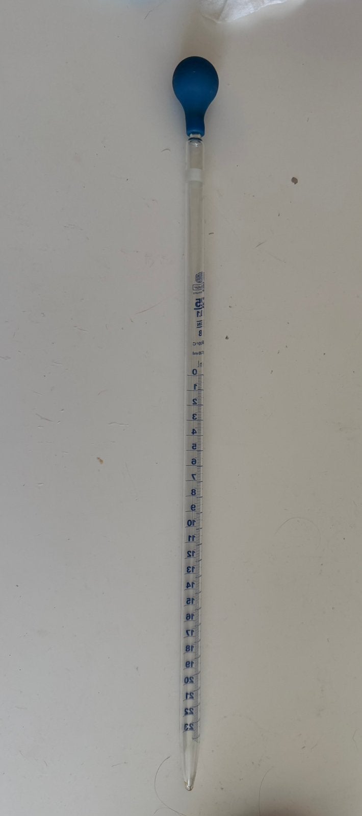 Glazen pipet 20ml, Ophalen of Verzenden, Zo goed als nieuw