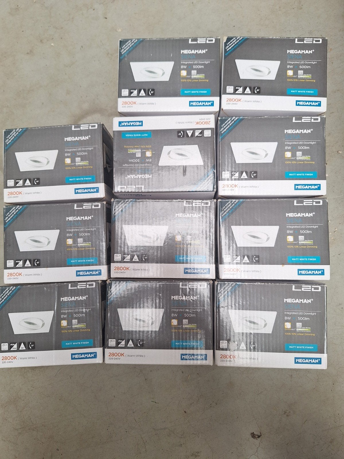 Megaman Siena 8W LED Downlights (Warm Wit, Dimbaar), Wit, Megaman, Nieuw, Ophalen of Verzenden