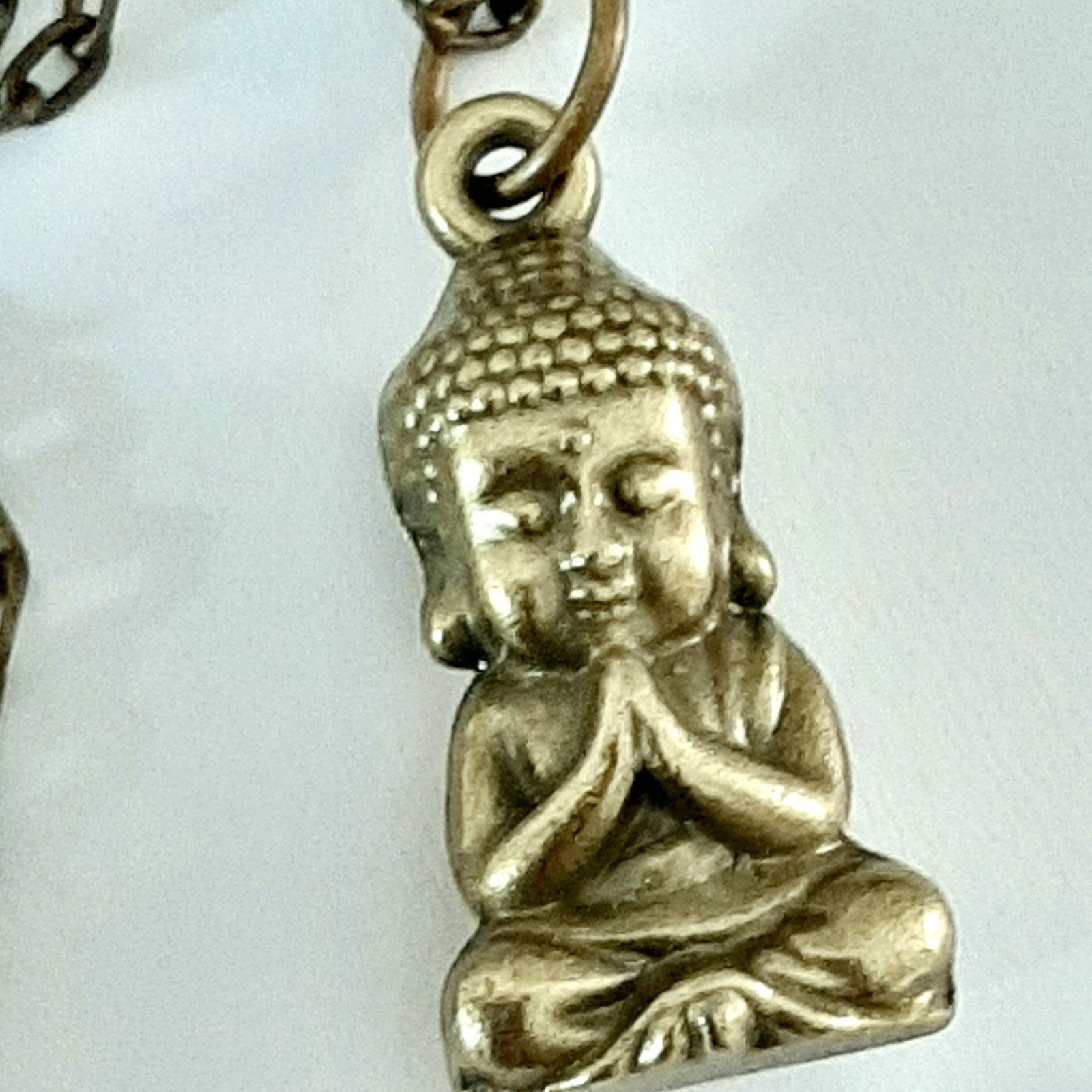 Massief messing Boeddha incl. ketting, Ophalen of Verzenden, Nieuw, Sieraad, Boeddhisme