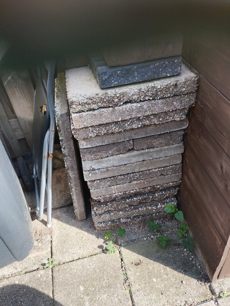 12 m2 Grindtegels gratis, Tuin en Terras, Ophalen, Gebruikt, Beton, Terrastegels